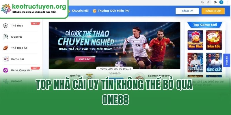 Top nhà cái uy tín không thể bỏ qua One88