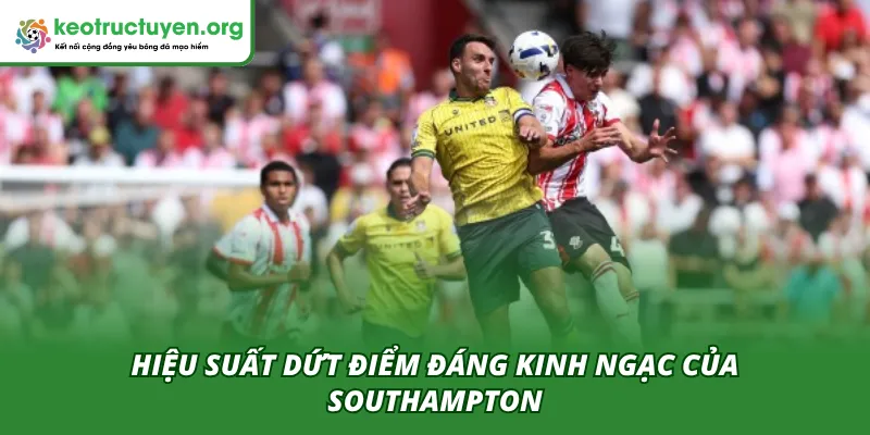 Hiệu suất dứt điểm của Southampton trong trận Wrexham - Southampton 09/04